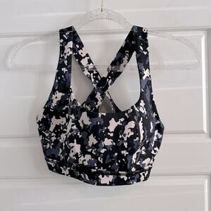 Sweaty Betty Criss cross Camo printed Sports Bra